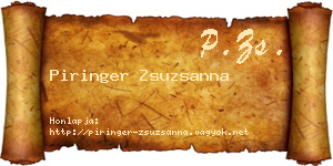 Piringer Zsuzsanna névjegykártya